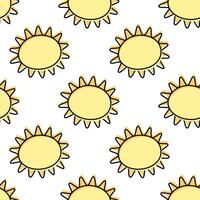 Abstract Sun with rays coloring not according to contour Seamless pattern. Meteorological background. Isolated illustration Wrapping, wallpaper or web promo, leaflets, posters, banner backdrop vector
