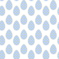 Easter egg painted dots and wavy lines Seamless Pattern in trendy soft blue. Ester festive backdrop. Isolated illustration Wrapping, wallpaper or web promo, banner, leaflet, cards, price, label vector