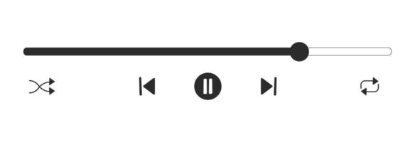 Music or play interface bar icon, voice record display. Podcast playlist, play button. Song simple equalizer, record. vector