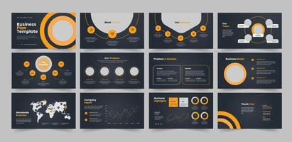 Business plan presentation template company plan presentation Slide design vector
