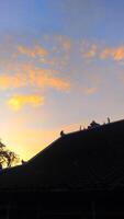 sunset with beautiful sky color degradation photo