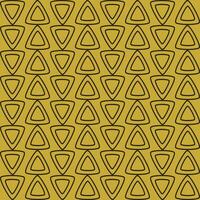 A seamless, retro-inspired background pattern featuring layered triangular outlines in black on a muted yellow backdrop. Perfect for vintage or geometric-themed designs. vector
