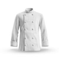 Professional White Chef's Kitchen Uniform with Chef Coat and Culinary Attire for Food Service photo