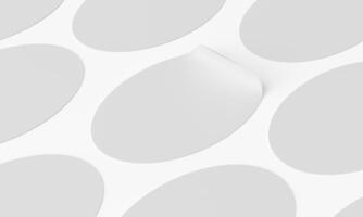 Blank White Oval Sticker with Smooth Surface and Adhesive Backing for Customization photo