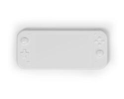 A white nintendo switch game controller on a white surface photo