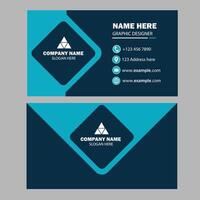 Blue color minimal business card design vector