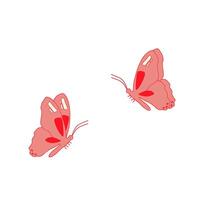 pink and red butterfly isolated on white background vector
