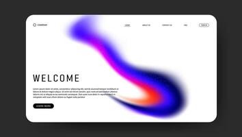 retro gradient design of landing page. retro gradient mesh website design vector