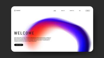 gradient mesh futuristic design of landing page. retro gradient mesh website design vector