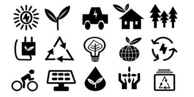 Set of ecology icons, simple and minimalist environmental symbol. vector