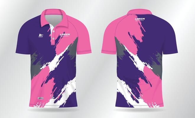 grudge blue and pink background pattern for polo jersey shirt mockup template design.