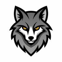 The head of a wolf with yellow eyes vector