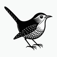 A black and white illustration of a bird vector