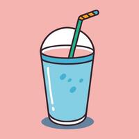 A drink with a straw and a straw in it vector