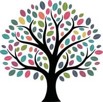 An illustration of an apple tree laden with ripe apples Icon. vector