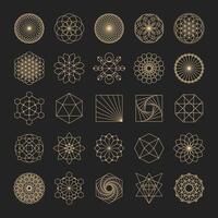 Set of sacred geometry design elements. Alchemy, religion, philosophy, spirituality, hipster symbols and elements vector