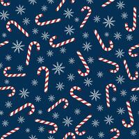 Christmas pattern with candy canes and snowflakes vector