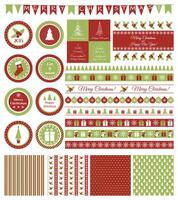 Set of design elements for Christmas party vector