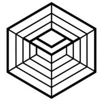Geometric Hexagon Cube Abstract Line Art Design vector