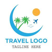 World travel and tourism professional minimal logo design vector