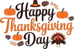 happy thanksgiving day illustration vector