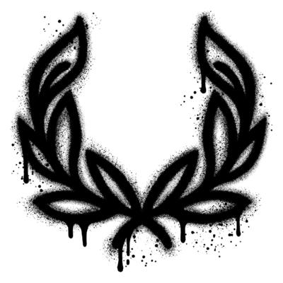 Wreaths graffiti with black spray paint.