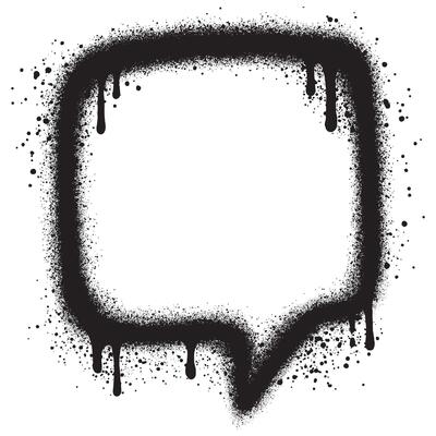 Comic speech bubbles with graffiti style