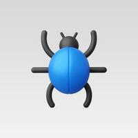 3d Realistic Bug Icon vector
