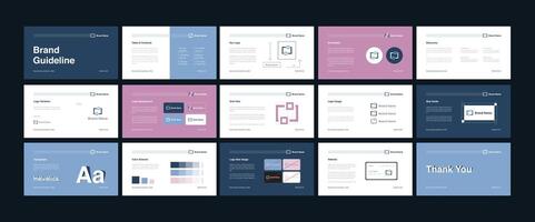Elegant Brand Guidelines Template, Editable and Professional Design vector