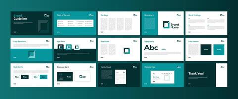Brand Identity or Brand Guidelines template. Logo Guideline template. Logo Guide Book. Logotype presentation. Corporate Guide line identity presentation. vector