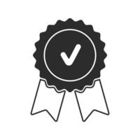 Certificate badge award icon. Premium quality. Seal stamp. Achievement badge. Profile Verification. Quality mark. check mark. Approval sign. Task done. Project completed vector