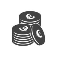 Euro cents icon single coin, penny design element isolate vector