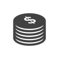 Dollar cents icon single coin, penny design element isolate vector