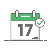 Calendar Icon .Appointment schedule flat icon, checklist deadline done, linear icon isolated white background.Calendar Icon .Appointment schedule flat icon linear icon isolated white background vector