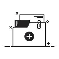 file folder management Folder. Office document folder Archives files black and white linear icon isolated white background vector