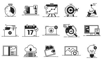 Set of icon company or start up structure organization, linear icon isolated white background. vector