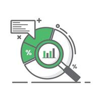 Data analyst researcher scientist content, linear icon isolated white background vector