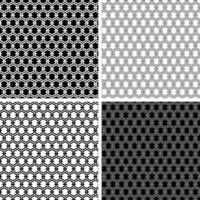 black white seamless geometric pattern with hexagons vector