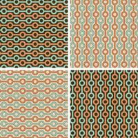 Abstract seamless pattern with brown orange blue circles and stripes vector