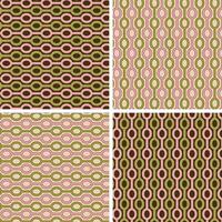 Abstract seamless pattern with brown pink green ovals and stripes vector