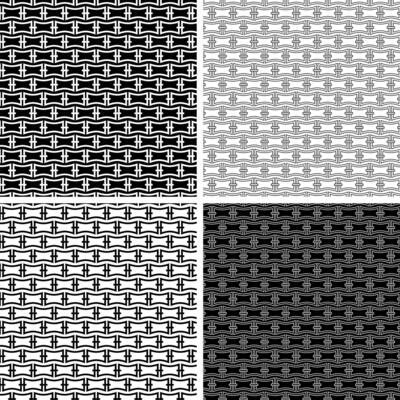black white seamless geometric pattern with linked rectangles