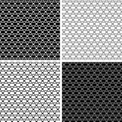 black white seamless geometric pattern with rounded rectangles