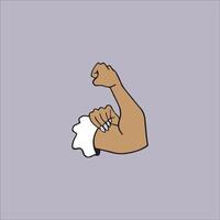 shows strong muscles vector