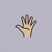 bottom five fingers vector