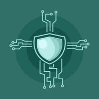 Flat illustration computer security from malware vector