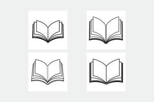 Open Book with Empty Pages Design for Kids Educational Coloring. vector