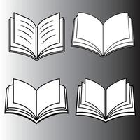 This minimalist line drawn open book icon is perfect for educational. vector