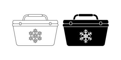 portable ice chest icon set isolated on white background vector