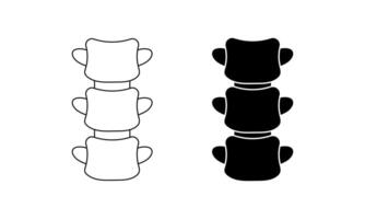 front view spine icon set isolated on white background vector