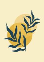 Botanical minimalist posters Hand drawn flat design boho wall art. Boho Style Abstract Background vector
